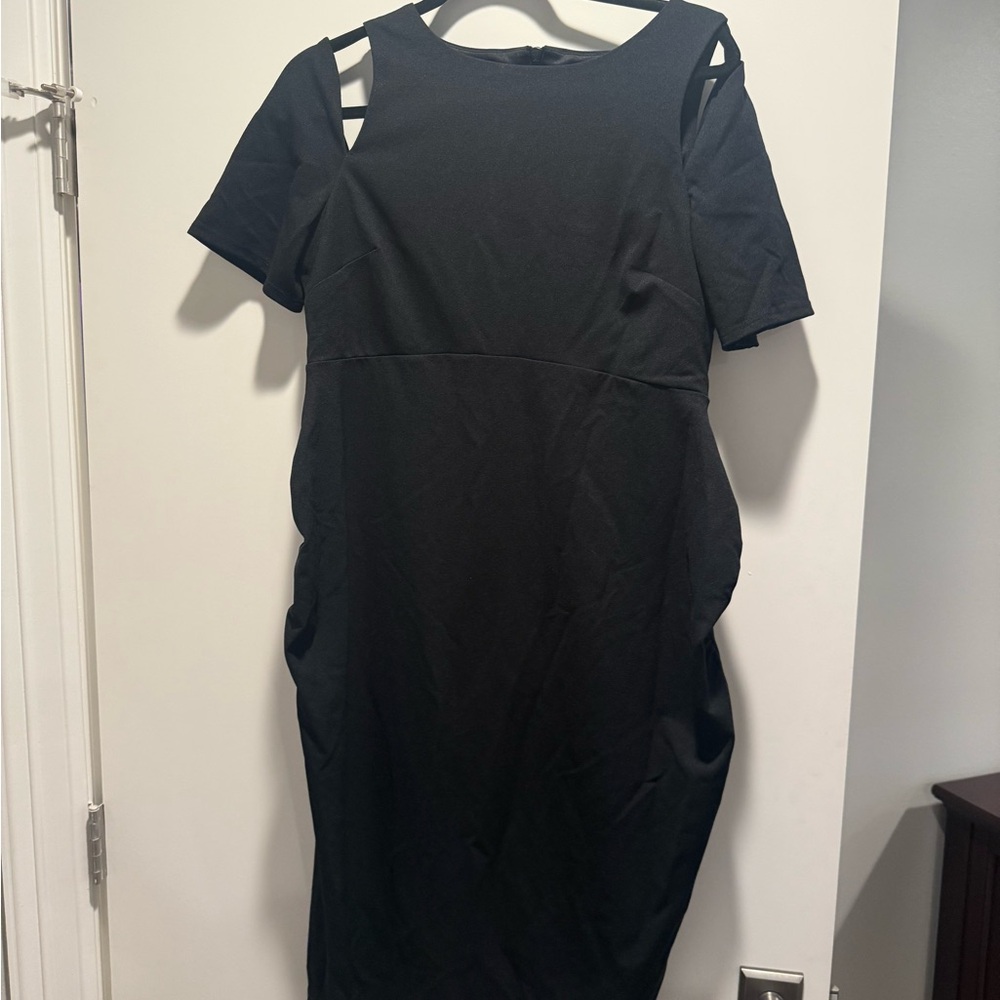 ASOS Black Open Shoulder Maternity Dress